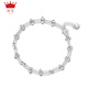 Zhenai (zhenai) pt999 round bead interlocking bracelet, platinum bracelet, interlocking bracelet, adjustable bracelet, PT999 bracelet, 4.99 grams (14+2cm)