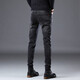 Romon Black Jeans Spring y Autumn Slim Feet Small Pequeños Pantalones casuales de hombres Largos Pantalones delgados de verano 1048-Negro Regular 29