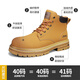 Jeep 2024 autumn and winter new cowhide outdoor waterproof high-top yellow boots, thick-soled height-enhancing and kicking, Martin boots, golden yellow (adding velvet to keep warm) 41