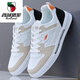 Western Camel (VANCAMEL) Men's Shoes 2025 New Autumn Leather Sports and Casual Board Shoes Men's Versatile Fashion White Shoes White and Black 9910[K] 40 250mm