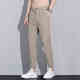 
Charlotte Men's Summer Cropped Pants Slim Ice Silk Thin Small-Feed Pants Men's 2025 Summer New Straight-Line Casual Pants 9905 Black 29