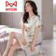 
Cat Man (MiiOW) nightgown for women summer silk short-sleeved long pajamas 2025 new summer silk pregnant mother dress 9928 M