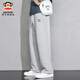 Big mouth monkey (paul frank) American trendy brand sports casual pants for men spring and autumn new loose trendy pants men's straight drape wide leg trousers 206 gray official authentic 2XL recommended 150-180Jin Jin equals 0.5 kg