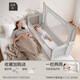 
RESFOR Crib Medium Bed Baby Bed Fence Portable Anti-pressure Bed Newborn Multifunctional Splicing Adult Bed Bed Mica Gray丨Midbed + Mosquito Net 1.5 meters (can be lifted)