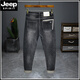 JEEP SPIRIT高端深蓝色牛仔裤男士2025年春季新款宽松直筒春秋款休闲裤子秋冬 9930黑灰色 30 腰围二尺三