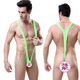 Men's bikini sexy bodysuit suspenders thong swimsuit V-shaped suspenders underwear white