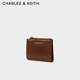 Charles/Keith Textur Solid Color Bag Damenbeutel Multi-Card Short Wallet Damen Geburtstagsgeschenke CK6-10680907 Schokoladenschokolade xxs xxs