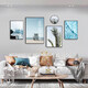 
Mohu (mohu) living room decoration painting sofa background wall mural modern simple landscape landscape painting TV wall high-end new style hanging paintings seaside landscape 15935 (including wall clock) art crystal porcelain group-black frame