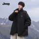 Jeep (JEEP) Assault Jacket Autumn and Winter Same Style Outdoor Three-in-One Windproof and Velvet Jacket for Men and Women Couples Black XL