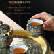 Kanglepin Jingdezhen Ceramic Kung Fu Tea Set Simple Home Anti-scald Teapot Teacup Tea Tray Complete Gift Box Blue Gold Dragon Tea Set