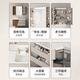 Hengjie light luxury bathroom cabinet ceramic integrated basin multi-layer solid wood large capacity partition storage wash basin cabinet combination 6223 6223-A80cm walnut light gray (intelligent square)