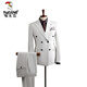 Woodpecker (TUCANO) double-breasted striped suit men's suit casual groom wedding dress business slim suit suit men 6831 black stripes (suit + trousers) 52/XL (125-135Jin Jin equals 0.5 kg)