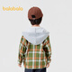 巴拉巴拉童装儿童外套格子宽松连帽上衣男童小童秋装户外休闲时尚 黄绿色调00434 100 cm