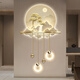 Drawing the modern light luxury entrance of the town, luminous decoration painting, three-dimensional corridor, corridor end LED wall light painting, new Chinese landscape painting, ZP3881 [Fulu Jinshan] Overall size: 80*132cm LED light painting (220V plug-in model + remote control) High-transparent acrylic + UV fine sculpture + three-dimensional physical metal lamp