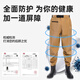 Xionghuo 3D nylon lightweight waterproof fishing waders one-piece waist-high fishing suit rain pants with rain boots one-piece wading pants nylon waist-high belt style upgraded extra thick rhinoceros shoes 41