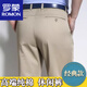罗蒙（ROMON）夏季高男士休闲裤中老年高腰直筒春秋季厚男裤爸爸裤子 薄款13601黑蓝色 31码(2尺4)腰围