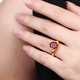 Mingdiaan International gold inlaid jade 999 pure gold ring inlaid with garnet and ruby open inlaid women's ring as a birthday gift for my wife, Xinyu gold ring, one thing, one certificate