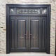 农村大门双开门别墅大门锌合金自建房进户门甲级防盗门入户仿铜门 款式一