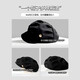 Miao Yijia beret hat women's autumn and winter sun hat octagonal hat versatile new big head circumference showing face small Korean print painter hat pleated beret black