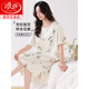Langshas neue Sommer-Kurzhändler mit reinem Baumwoll-Nachthemd können außen getragen werden, ein volles Baumwollkleid lässiger Pastoralstil Frauenpyjamas M14110 XL [empfohlen, 120-140jin zu tragen [Jin gleich 0,5 kg]]]