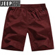 JEEP SPIRIT Personalized Floral Beach Pants Men's Casual Five-Cut Shorts Loose Cotton Summer Thin Pants Large Shorts Outdoor 9277 Dark Blue [Upgrade Pocket Zipper] L -130
