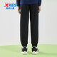 特步（XTEP）儿童童装男女童中大童时尚百搭运动针织长裤 纯正黑 165cm