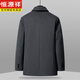 Hengyuanxiang men's wool coat mid-length thickened down liner middle-aged and elderly dad's wool coat men's top gray M