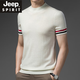 Jeep Spirit im mittleren und jungen Menschen halb hoher Hals kurzärmeliger Pullover Männer halbärmeligter Pullover Top Herbst und Winter Basis Strick-Pullover T-Shirt 9711 White M 170