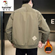 Woodpecker (TUCANO) Cotton Thickened Men's Warm Jacket Autumn and Winter New Style Jacket Casual Trendy Versatile Workwear Stand Collar Men's Cotton Jacket 858 Cotton Jacket Khaki XL 130-140Jin Jin is equal to 0.5 kg