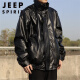 JEEP SPIRIT美式复古机车皮衣外套男春秋季新款街头痞帅ins潮高级感皮夹克 W9227黑色 M