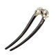 Meng Junchen new Chinese style simple tassel hairpin for women retro style high-end sandalwood hairpin U-shaped hairpin birthday gift flower danrong purple hairpin