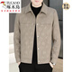 Woodpecker (TUCANO) 2024 autumn and winter new men's casual fashion lapel letter jacket versatile trendy jacket 826 khaki - plush XL (135-150Jin [Jin equals 0.5 kg])
