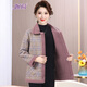 Wanhe middle-aged and elderly women's clothing, temperament, velvet and thickened coat, lapel plaid cotton coat, middle-aged mother's short cotton jacket and cotton coat