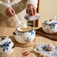 Sheli Molan Japanische Doppelohr -Keramik -Schmalz -Dosen für Haushaltöl und würzige Hot Pot Kitchen -Gewürzdosen mittelgroß 880 ml mit Deckel mit Löffel