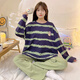 Yalu pajamas women's 2025 new spring and autumn integrated cartoon long sleeve chest pad large size home clothing set 15567 women without breast pad L women (suggested weight 100120 Jin [Jin equals 0.5 kg])