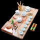 OUOETY Azul Color He Yushi Tea Tea Plate Tea Tea Tea Light Light Luxury Luxury Small Kung Fu Té Comal Office Oval Tea Tea Silk Jade 1049*35*3