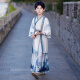 安妮优儿男童汉服中国风少爷公子秋装儿童古装帅气学生国学服 灰色 140