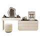 Xinang Cream Style Dressing Table 2024 New Extremely Narrow 30cm Bedroom Simple Modern Drawer Cabinet Integrated Bedside Cabinet Makeup Table White 80cm + Six Drawer Cabinet + Cloud Mirror No Stool