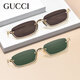 Gucci (Gucci) Sonnenbrille Halbrahmen Metall Personalisierte lässige universelle Sonnenbrille GG1278S Gold Frame Green Sheet 002