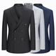 Haipaihaoyu Doppelbruster Anzug Set Männer schlanker junger Business-Formatanzug Graukragen Professioneller Anzug Mikro-Stretch Grey 9901 Doppelbrustanzug Set M 170/88a
