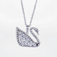 Swarovski (SWAROVSKI) black and white gradient swan necklace fashionable silver swan clavicle chain red swan female model gift for girls Guangzhou Bonded Warehouse Love Swan 5208071