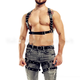 Confidential delivery of men's super sexy leggings, thong strap underwear, large camisole, chest strap, tight muscles, suspender top + shorts + neck ring three-piece set