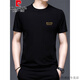 
Pierre cardin high-end summer new short-sleeved T-shirt for men round neck T-shirt thin solid color pure black versatile half-sleeved top 753 black 180/2XL size [156-168Jin [Jin equals 0.5 kg]]