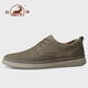 Ram leather shoes for men spring and summer breathable genuine leather men's shoes soft sole lightweight business casual shoes for men khaki 41