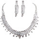 Shijun (SHIJUN) Chinese Valentine's Day Gift European and American Bride Wedding Necklace Earring Set Two-piece Set Fashionable Imitation Crystal Collarbone Chain