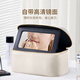 Rownyeon makeup bag for women portable large capacity 2024 new model with mirror super hot portable storage box travel products gray brush bag portable makeup bag