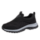 Versión grasa ensanchada de ultraligera de zapatos deportivos casuales para hombres para personas de mediana edad y ancianos corriendo y paseando zapatos sin zapatos Daddy Old Men's Shoes 9207 Negro 43