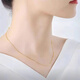 18K color gold fine plain chain 18K gold necklace women's gold AU750 color gold clavicle chain O-shaped chain 18k gold color water wave chain 45cm