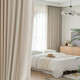 Mercury Home Textiles punch-free curtains blackout bedroom high blackout cloth pole complete set of soundproof bay window sunshade 2.8x2.0m beige
