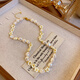 Fat Donglai Quality Irregular Pearl Pendant Rice Bead Flower Necklace Women's 2024 New Light Luxury Niche Clavicle White